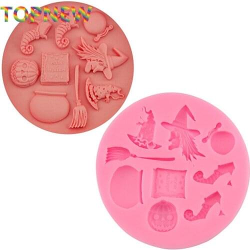 3D Halloween Witch Silicone Cake Mold Sugar Fondant Jelly Jello Ice Moulds 1634
