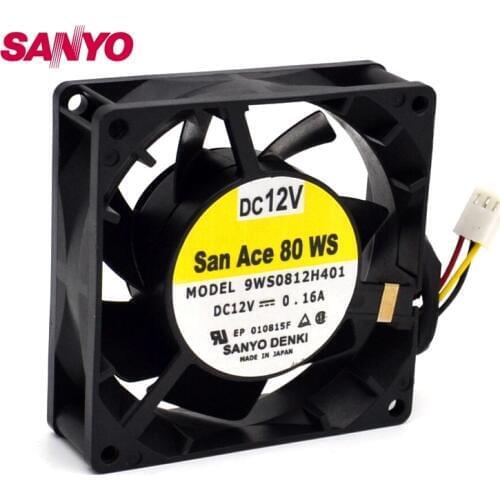 80mm 8025 server waterproof cooling fan 9WS0812H401 12V 0.16A 80*80*5CM