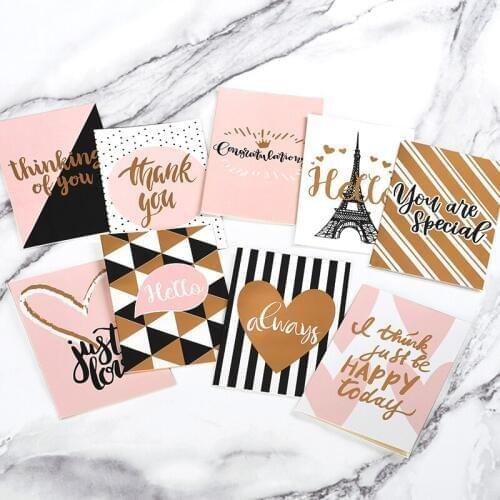 Eno Greeting Multi-Purpose Mini Greeting Cards Gift Message Cards Metallic Thank You Cards