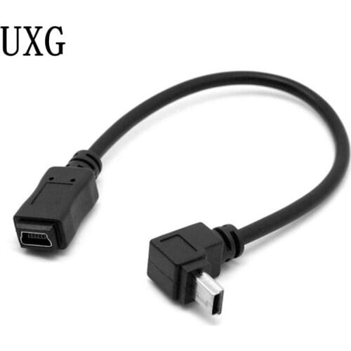 90 Degree Mini USB 5Pin Male to Mini USB T port Female Extension Cable up & Down 90 Angled MINI USB 5Pin extend cable 20CM