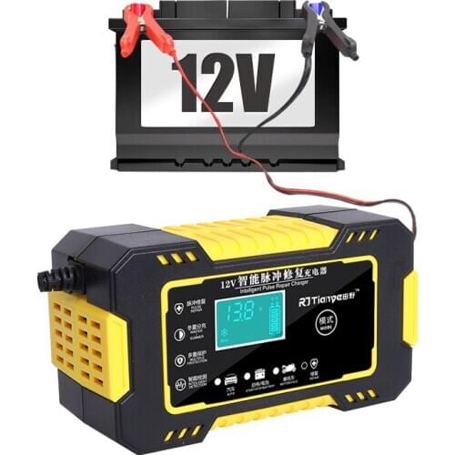 12V6A car battery charger Smart charging pulse repair battery charger motorcycle charger