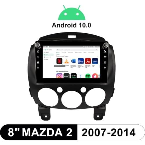 Car Dvd Player Android Auto GPS Navigation Steering Wheel 8 Inch Android 10.0 1280*720 IPS Octo Core For Mazda 2 2007-2014