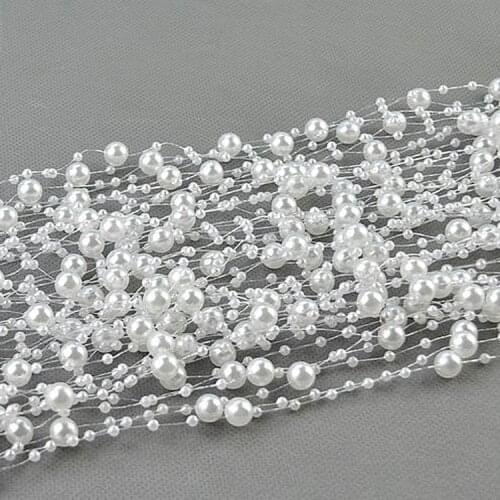 Free Shipping 5 Meters/Lot Fashion Line Artificial Pearls Beads Chain Garland Flowers Wedding Party Decoration Products Supply