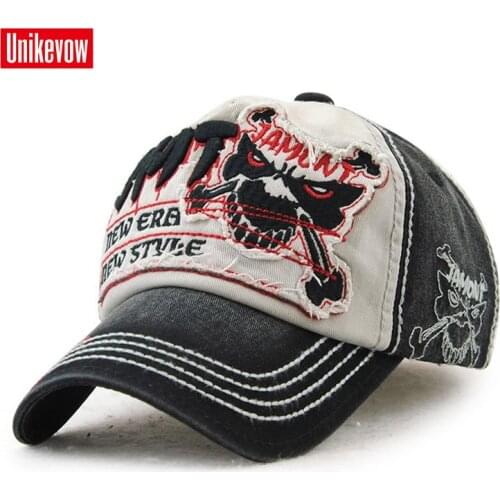 UNIKEVOW Europe style baseball cap 100% cotton Skull patch Cap For Men And Women High quality Sports Leisure Hats Hip Hop Hats
