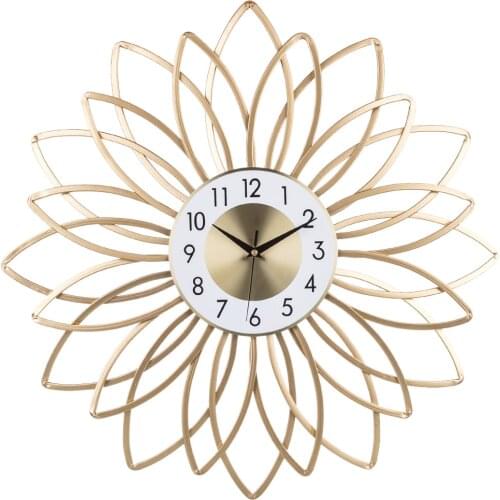 24-Inch 60cm Wrought Iron Silent Decorative Wall Clock New Arrival Hanging Clock Home Decoration - Golden