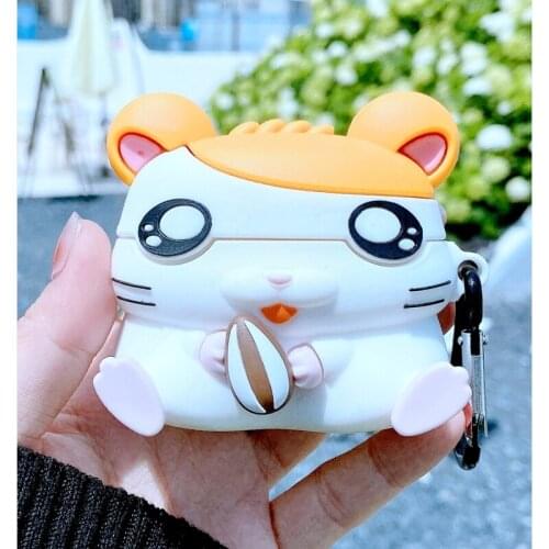 Wireless Headphone Cover Bags for Airpods Case with Keychain Soft Silicone Earphone Cases for Apple Air Pods Pro Cartoon