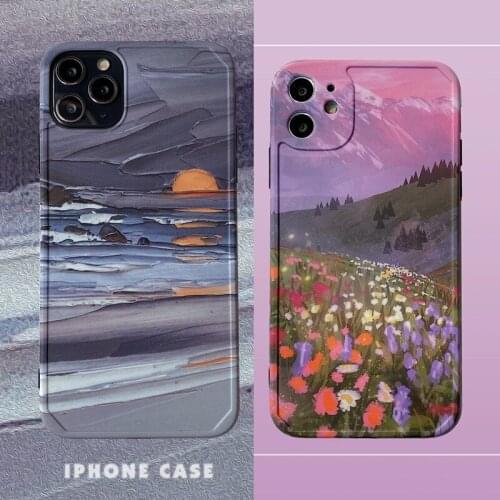INS Art Graffiti Watercolor Oil Painting Case For iphone 11 Pro Max X XS XR 7 8 Plus SE 2020 Fashion Matte Soft Phone Back Cover