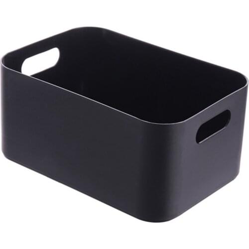 Black plastic storage basket for Kitchen Castor bedroom bathroom and makeup storage container cases organizers holder