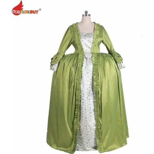Costumebuy Regency pioneer 18th Versailles Duchess Belle dress medieval Reenactment Theatre Civil war Victorian Rococo Gree Gown