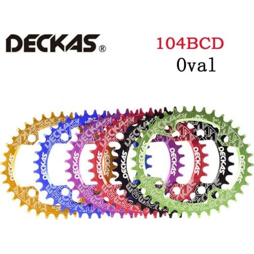 Deckas 104BCD Oval Narrow Wide Chainring MTB Mountain Bicycle 32T 34T 36T 38T Crown Crankset Single Tooth Plate Parts 104 BCD