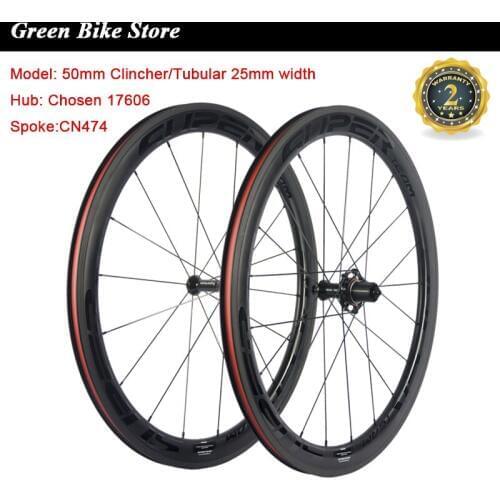 SUPERTEAM 700C Road Bike Carbon Wheels 50mm Clincher Carbon Wheelset Chosen 71606 Hub UD Matte Finish Bicycle Cycling Wheel