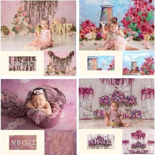 Flowers Children Birthday Party Photography Backdrop Floral Newborn Portrait Baby Shower Background Photocall Props Photoshoot