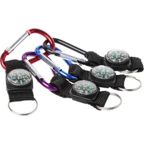 Outdoor Sport Keychain Compass Camping Climbing Hiking Carabiner Keyring Tool