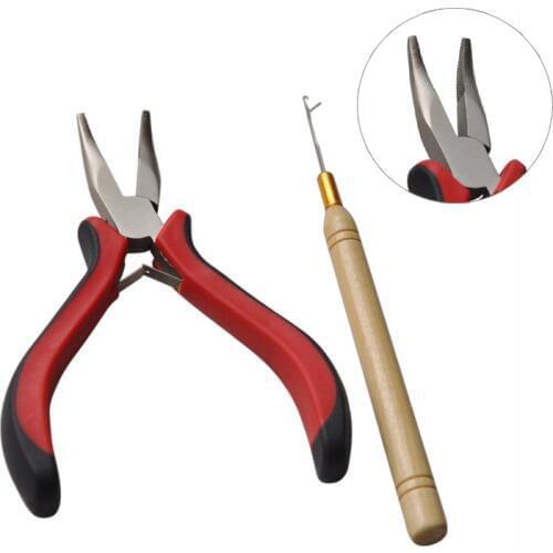 One Set Of Hair Extensions Tools Pliers Opener+Pulling Hook Needle for Micro Ring Tools