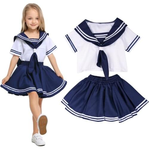 Kids Boys Girls Sailor Costume Halloween Carvial Cosplay Clothes Sets Children Japanese Style Uniform Child Cute JK Suit