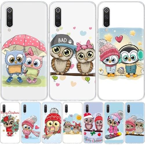 Cute Owl Hearts Lover Christmas hot Phone Case For Xiaomi Mi 11 9 8 A3 A2 A1 CC9 E 9T 10T Note 10 Lite F2 Pro F3 X3 6X 5X F1 Coq