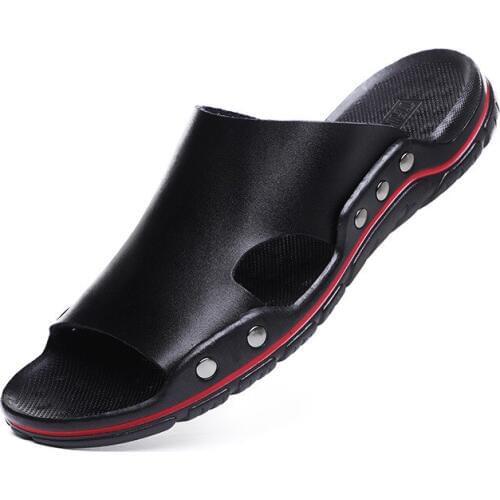 Men Summer Non-Slip Outddoor Slippers Brand Mens Casual Beach Slippers Fashion Men Slip on Shoes Man Soft Black Home Flip Flops