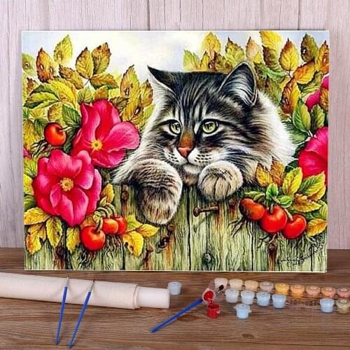 Cat Animal Coloring By Numbers Painting Kit Acrylic Paints 50*70 Boards By Numbers Decoration Crafts For Adults Handicraft