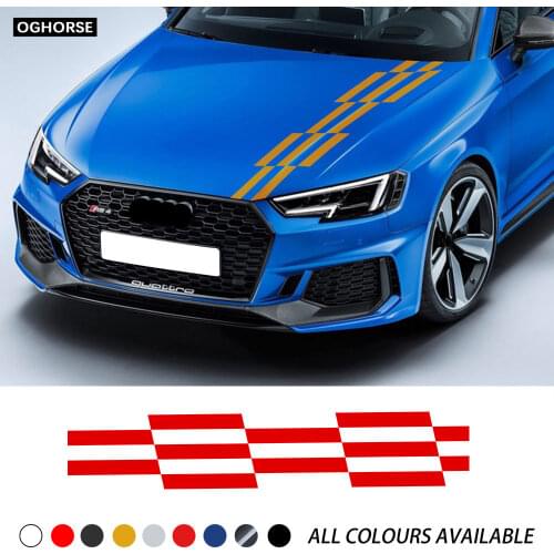 Hood Bonnet Stripes Decal Sticker for Audi A4 B5 B6 B7 B8 B9 A3 8P 8V 8L A6 C6 C5 C7 A5 A1 8X A7 A8 Q5 Q7 Q3 Q1 TT Accessories
