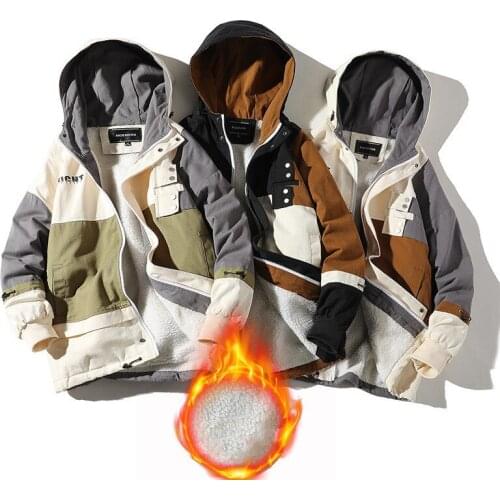 2021 New Jaquetas Casual Hooded Cashmere Overalls Cotton Coat Casaco Masculino Lambkin Warm Coat Large Size Mens Clothing