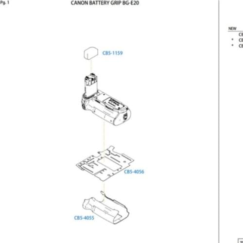 New original Holding rubber for Canon battery grip BG-E20 rubber and the glue sticker(CB5-4055+4056)