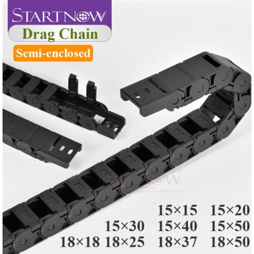 18X25 Semi-Enclosed Plastic Transmission Cable Drag Chain Wire Carrier With End Connectors Towline 15x20 30 For CNC Machine Tool