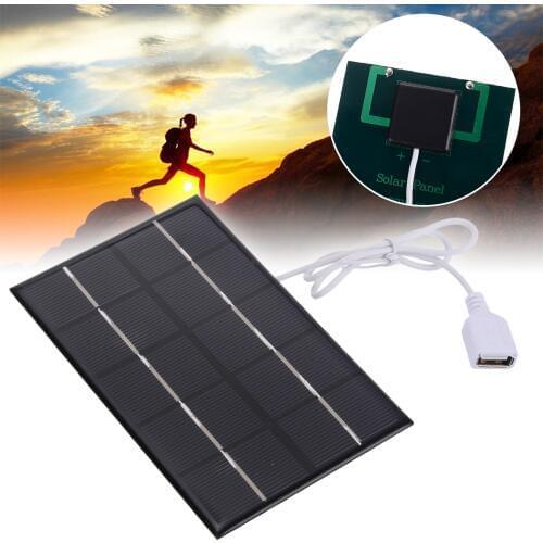 1pcs Portable 5W 5V Solar Panel Solar Charger Pane USB Port Mobile Phone Travel Solar Power Panel