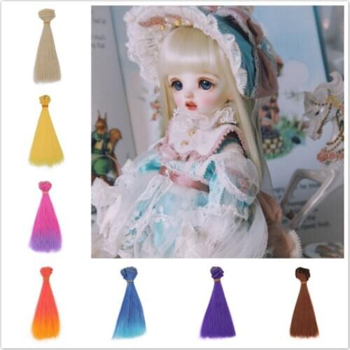 1 pieces Hair Wefts for BJD/SD/Blyth/American Dolls straigt Hair Extensions for All Dolls DIY Doll Wigs Hair Doll Accessories