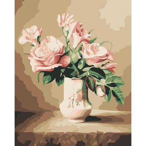 ROYALDREAM Vase Lily Abstract Painting Diy Digital Painting By Numbers Modern Wall Art Picture For Home Wall Artwork
