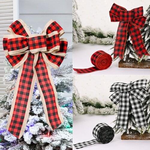 Christmas Ornaments Classic Christmas DIY Fabric Swirl Ribbon Burlap Ribbon Gift Wrapping Christmas Tree Ribbon Wreath Bow Trims