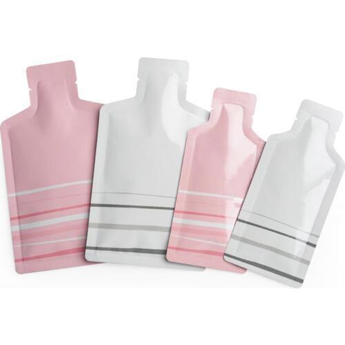 Pink/White Bottle Shape Pure Aluminum Foil Bag Bottle Opened Pure Metal Mylar Food Bag for Liquid Powder Vacuum Storage Bags