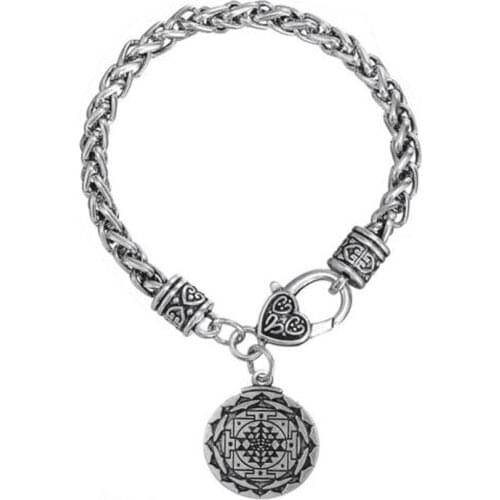 Sri Yantra Great Wealth Hindu Goddess Pendant Tantric Yoga Hindi Jewelry Bulk Male Carter Bracelet Men