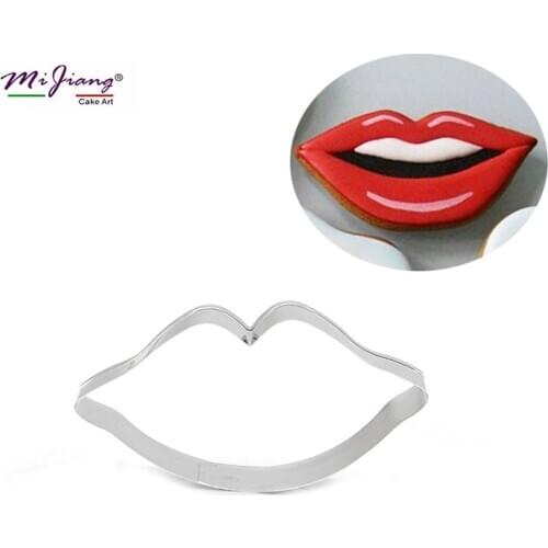 Stainless Steel Lip Cookie Cutter Slicer DIY Biscuit Mould Stamp Fondant Pastry Cake Decoration Tools Bakeware S7026