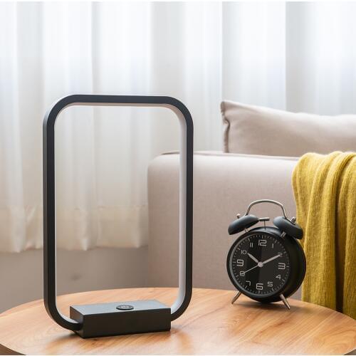 Modern LED Table Lamp Black Acrylic Square Minimalist Desk Lamp Touch Dimmable Bedroom Bedside Lamp Eye-protect Reading Light