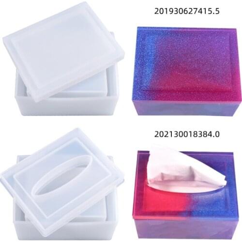 Creative DIY Tissue Box Silicone Mold For DIY Craft Home Handmade Storage Box Making Epoxy Resin Molds