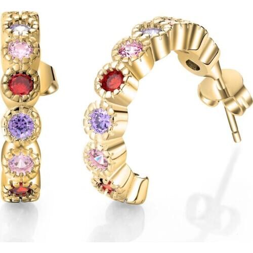 Unique colorful zircon high quality Silver Earrings for women fashion jewelry earrings /JIZLOIFO KGPTUWWH