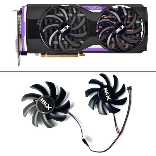 2pcs 85mm FD7010H12S 4PIN Dual Cooler Fan Replace For Sapphire R9 270X 280X HD7870 HD7950 HD7850 HD6850 Graphics Card Cooling