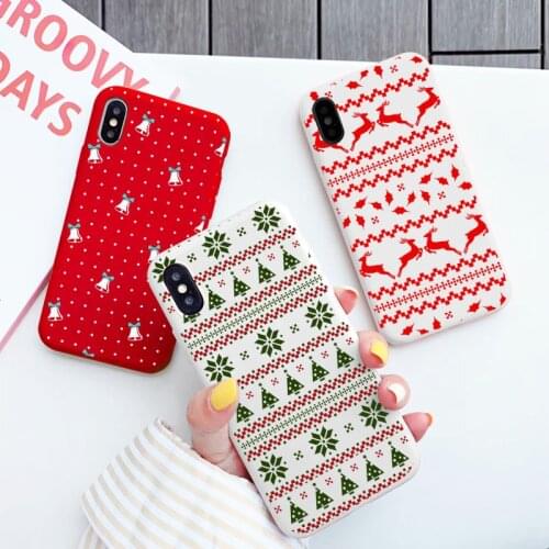 Vintage pattern Christmas Phone Case For iPhone 12 11 Pro Max XS Max XR X 6s 7 8 Plus SE2020 Cute Christmas Gift Soft Back Cover