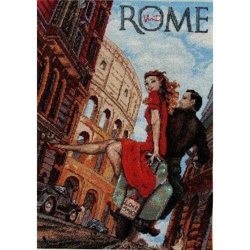 Manufacturer Needlepoint Visit Rome Embroidery Cross Stitch Designs Free with 100% Cotton Floss &Free Shipping for Wall Decor