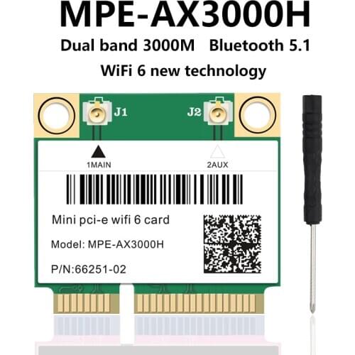WiFi 6 dual band 3000mbps Bluetooth 5.1 mpe-ax3000h, mini PCI-E WiFi card 802.11ax/ac 7260AC 7265AC wireless network adapter