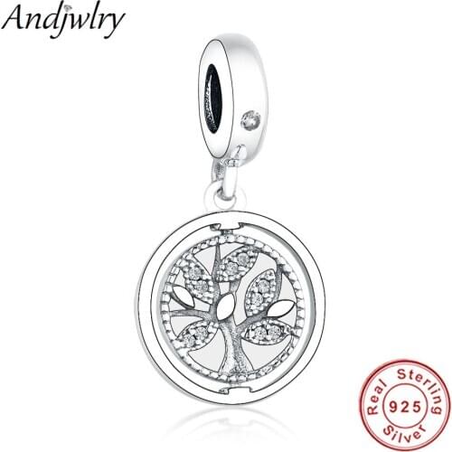 925 Sterling Silver Charms Fit Pandora Charms Bracelet Pendant Family Life Tree Bead Dangle Women DIY Jewelry Berloque 925