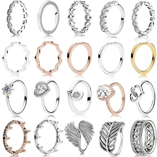 NEW 100% 925 Sterling Silver Rose Gold Radiant Teardrop for Women European Original Brand Engagement Ring Fashion Jewelry Gift