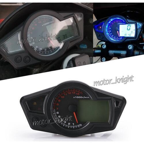 LCD Speedometer Motorcycle Digital Odometer Speedometer Tachometer Fit for 2&4 Cylinders Motorbike Meter