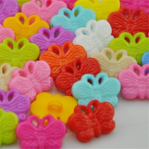 100 pcs Butterfly Plastic Buttons/sewing lots Mix PH22