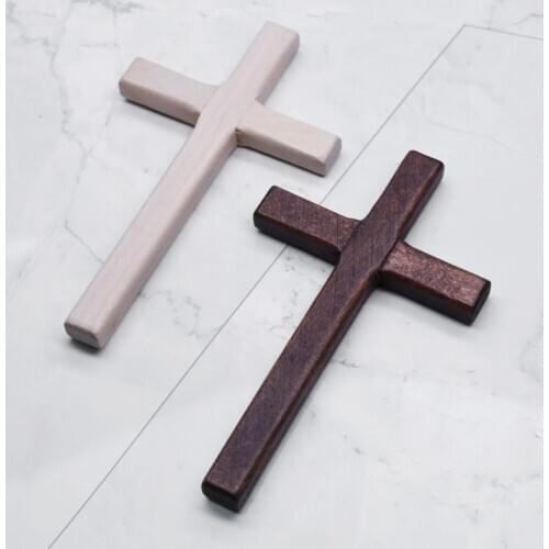 2pcs Handmade Wooden Crosses Crucifix Jesus Christ Ornaments Religious Pendant J0PC