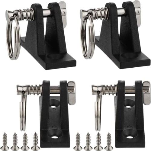4 Pcs Marine Grade Nylon Top 90 degree Plastic Deck Hinge with Pin and Ring 316 Stainless Steel Installation Screws Retail