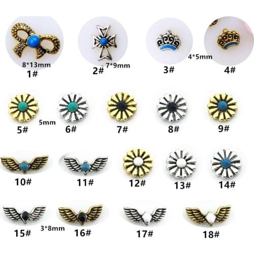 50pcs/pack Japan Metal 3D Nail art Decorations Kawaii Retro Flower Nail Parts Nail Accessories DIY Alloy Nail tools Supplies