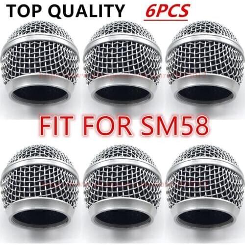 6pcs/lot Professional ReplacementMicrophone Grille Ball Head Mesh Fits For shure sm58 sm58sk beta58 beta58a