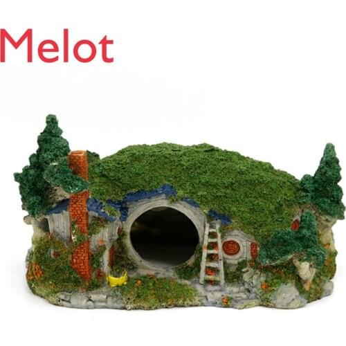 Fish Tank Landscaping Aquarium Decoration Emulational Lawn House Hermit Crab House