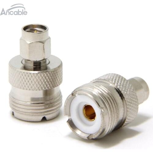 Ancable 2-Pack RF Coaxial Coax Adapter Connector UHF Female SO-239 to SMA Male Plug